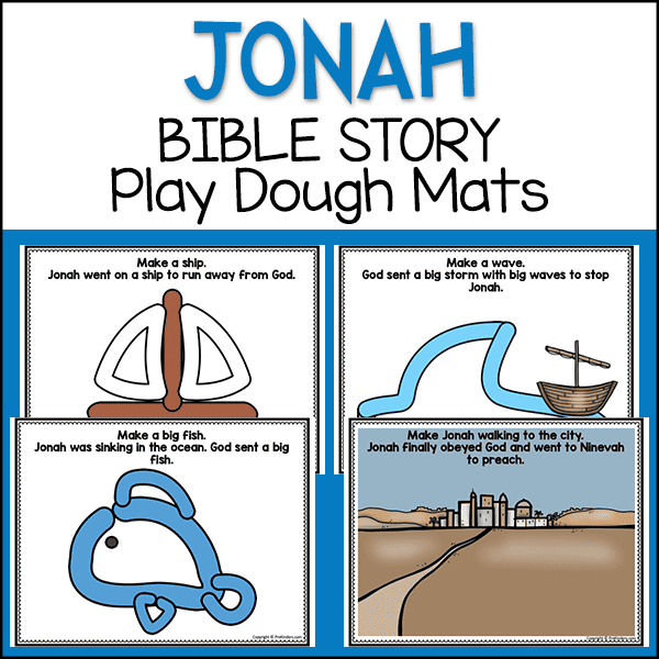 Jonah Bible Story Play Dough Mat