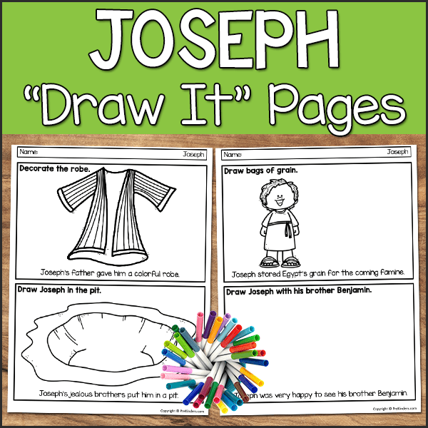 Joseph Bible Story Drawing Sheets