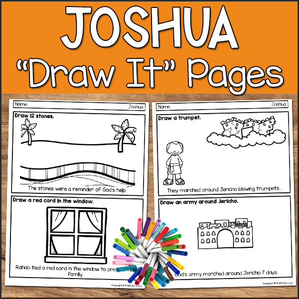 Joshua Jericho Bible Story Draw It Page