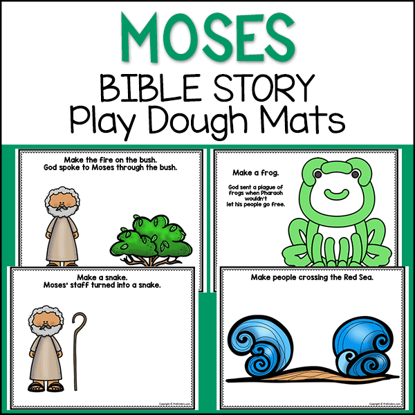 Moses Bible Story play dough mats