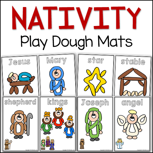 Nativity Christmas Play Dough Mats