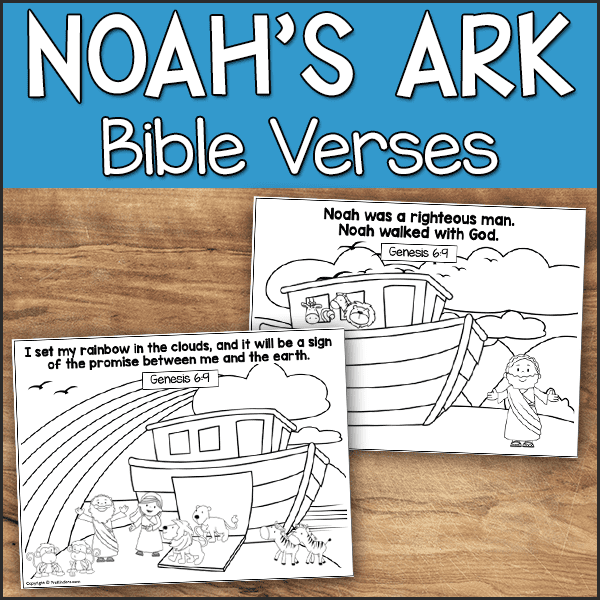 Noah's ark Bible Story Verse Sheets