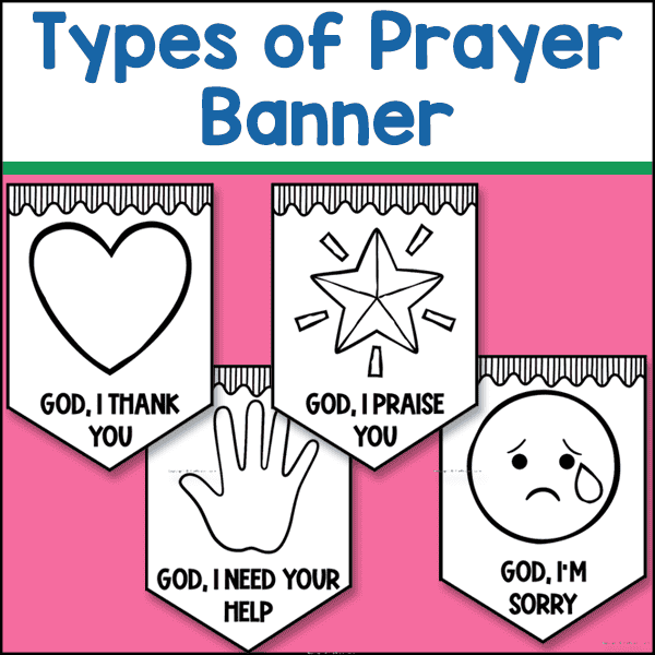 types of prayer, make a banner to teach children