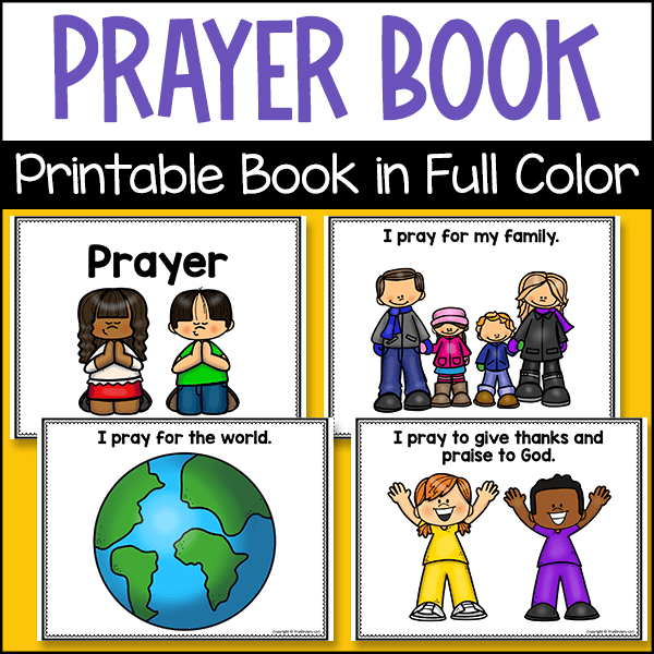 Printable book about prayer, children learn about prayer