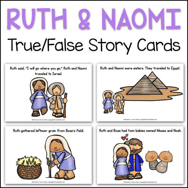 Ruth and Naomi Bible Story True False Activity