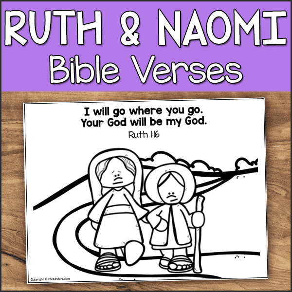 Ruth and Naomi Bible Story Bible Verse Sheets