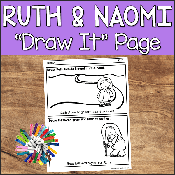 Ruth and Naomi Bible Story Draw It Sheet