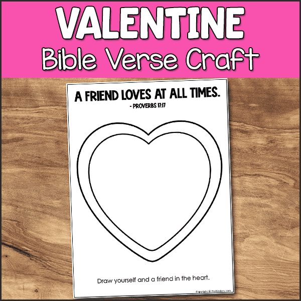 Valentine Heart Bible Craft Kids Preschool Sheet