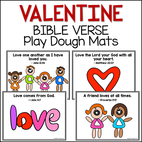 Valentine Bible Verse Play Dough Mats Christian