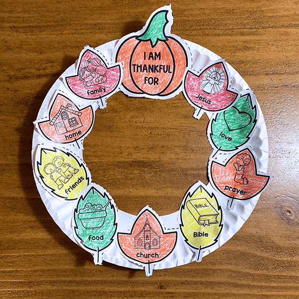 Thankful wreath Christian Thanksgiving craft