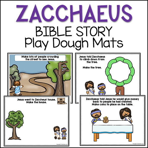 Zacchaeus Bible Play Dough Mats