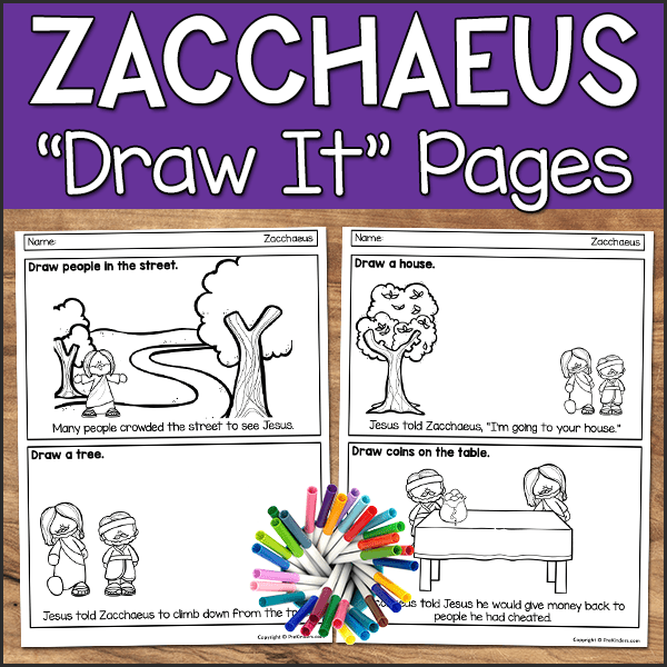 Zaccaheus Bible Story Drawing Sheet