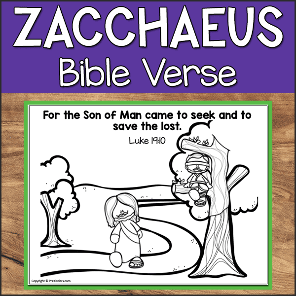 Zaccaheus Bible Story Verse Sheet
