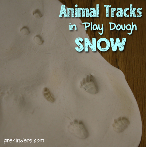 Animal Tracks in Play Dough Snow