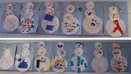 Doily Snowman: Art Project for Preschool