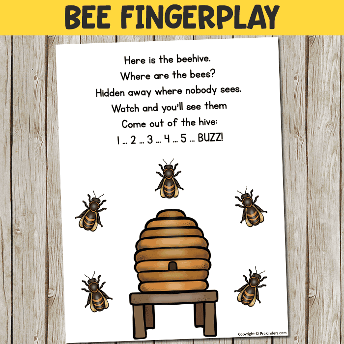 bee fingerplay preschool kids