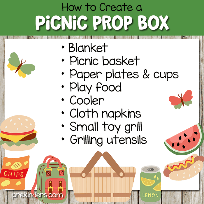 picnic prop box dramatic play ideas