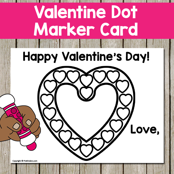 Valentine Card Dot Marker Printable