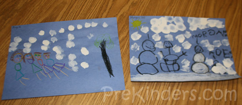 Snowy Scene: Art Project for Pre-K Kids