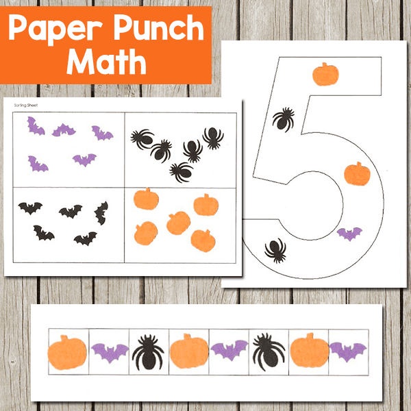 Halloween Paper Punch Math: Sorting, Patterns, Counting