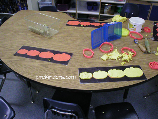 Pumpkin Play Dough Sizes