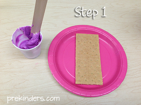 Step 1: Graham Cracker with Icing