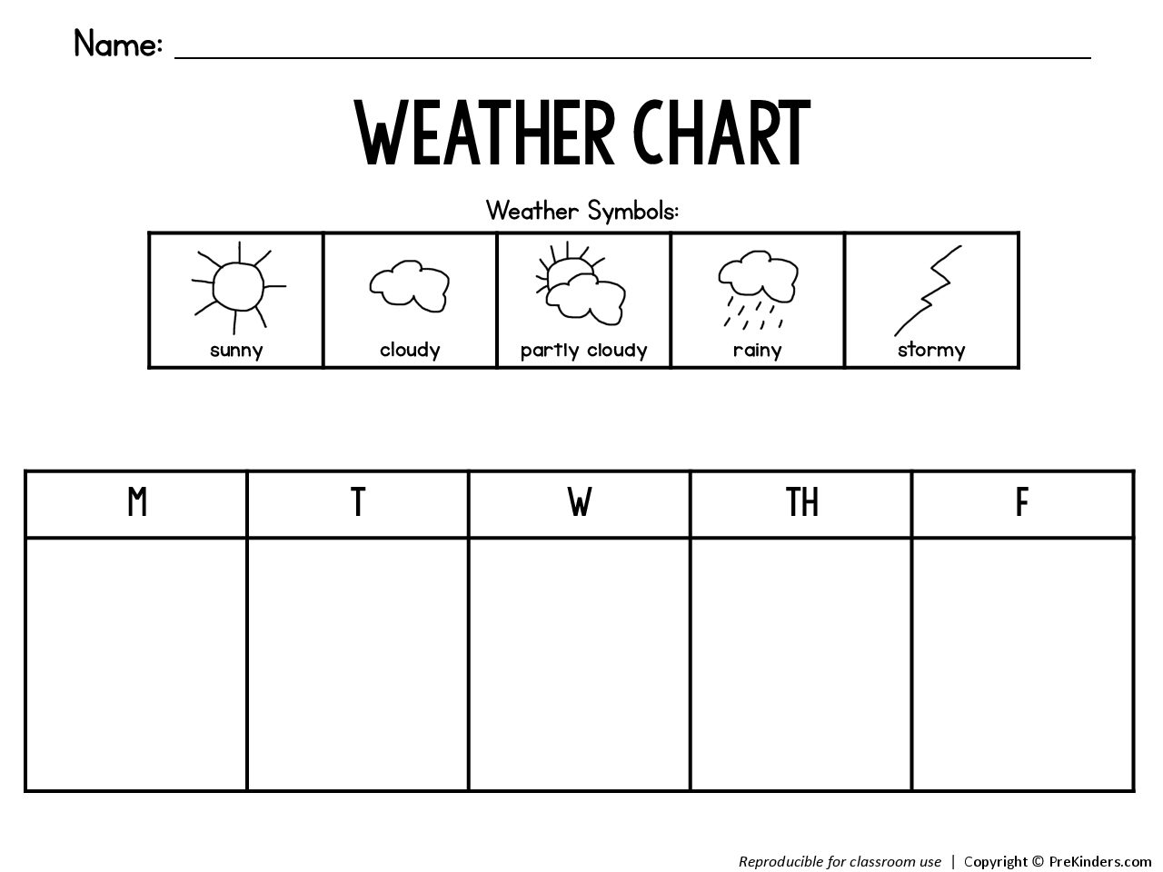 Weather Chart For Grade 1