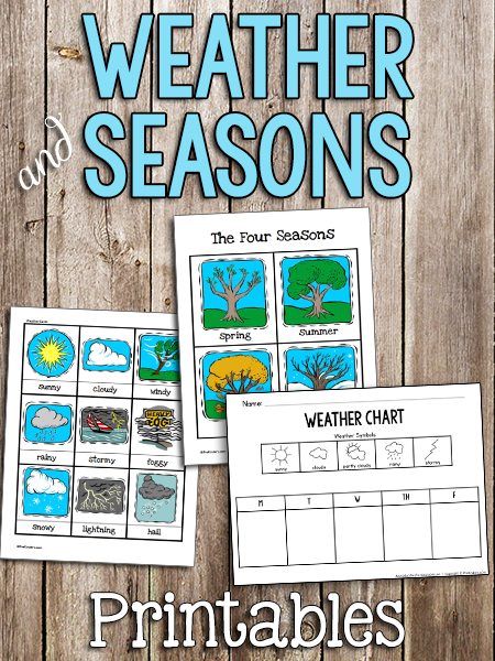 Weather & Seasons Printable Cards - PreKinders