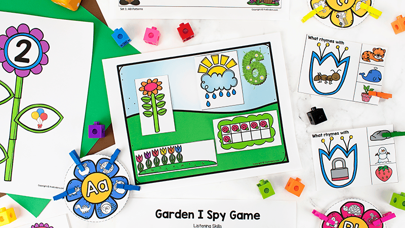 Garden Plant Theme Unit math and literacy activities for pre-k, preschool, kindergarten
