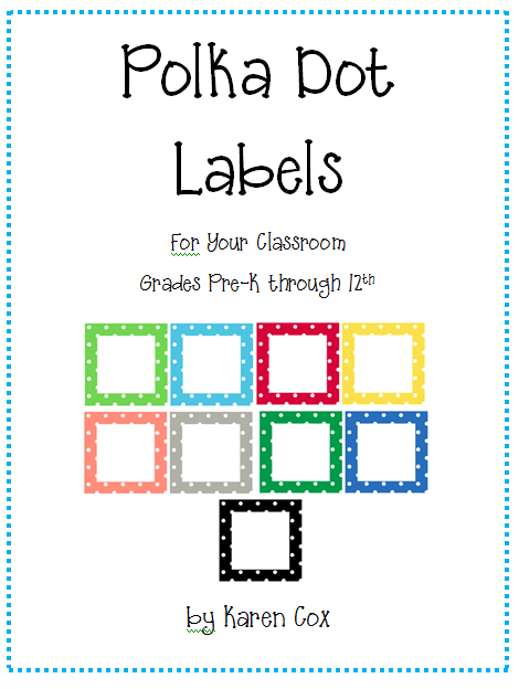 Polka Dot Classroom Labels