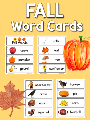 Fall Picture Word Cards