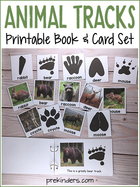 Animal Tracks Printable Book & Matching Cards for Preschool, Pre-K Kids