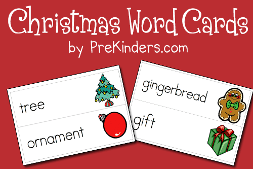Christmas Picture Word Cards - PreKinders