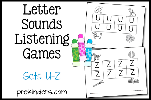 Letter Sounds Listening U-Z
