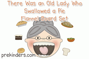 Flannel Board Set: I Know an Old Lady Who Swallowed a Pie