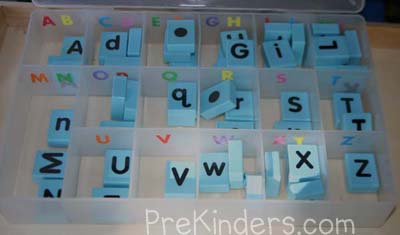 Letter Sorting Box: alphabet letter identification activities