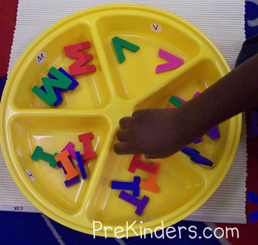 Letter Sorting Tray: alphabet letter identification activities