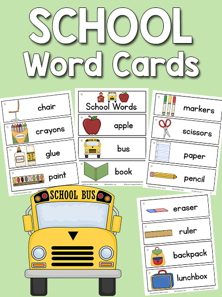 School Picture-Word Cards - PreKinders