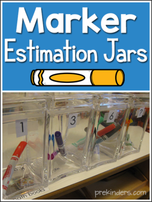 Marker Estimation Jars - PreKinders Preschool Activities