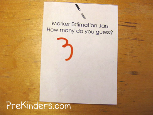 marker estimation jars @ prekinders.com