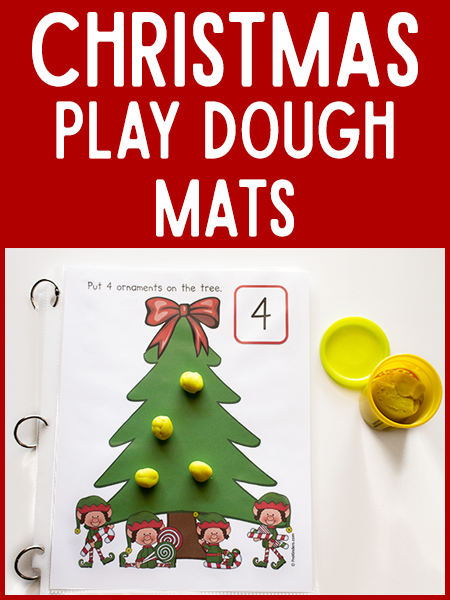 Christmas Math Play Dough Mats @PreKinders.com