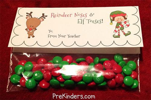 Christmas Reindeer Noses Bag Topper @ PreKinders.com