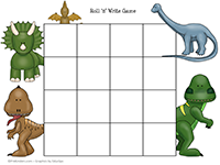 Dinosaur Roll Write Game