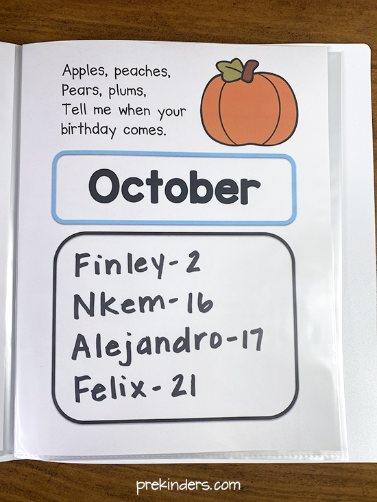 Class Birthday Book Printable