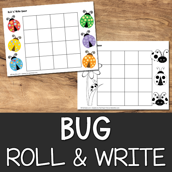 Bug Roll & Write Game Printable