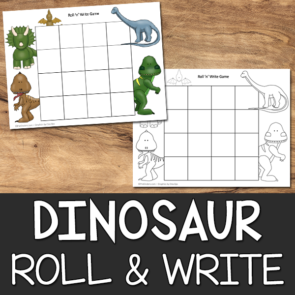 Dinosaur Roll & Write Game Printable