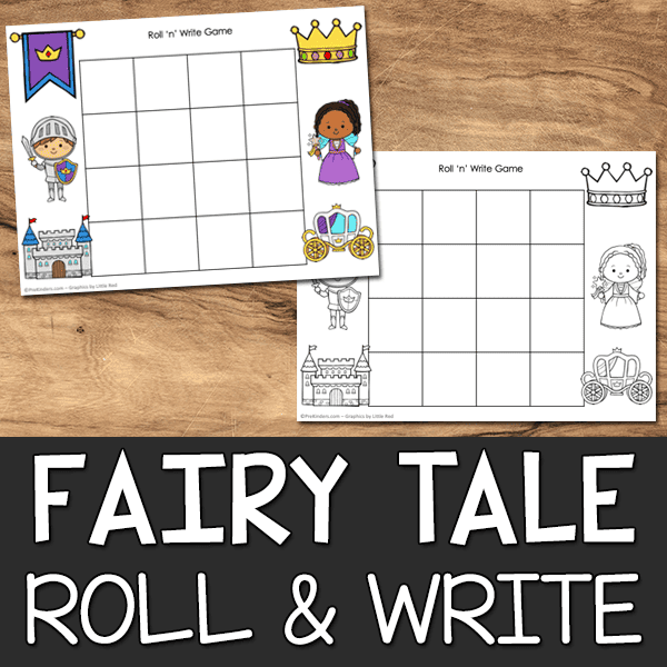 fairy tale roll and write game for writing
