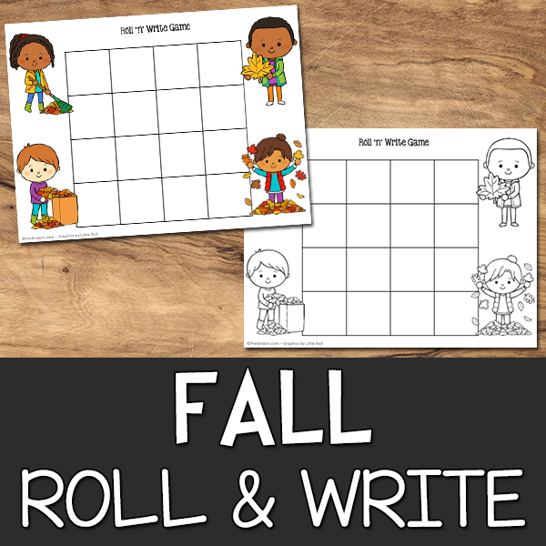 Fall Roll and Write Game: printable