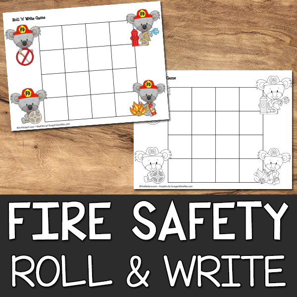 Fire Safety Roll & Write Game Printable