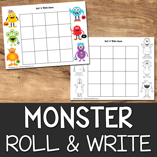 Monster Roll & Write Game Printable